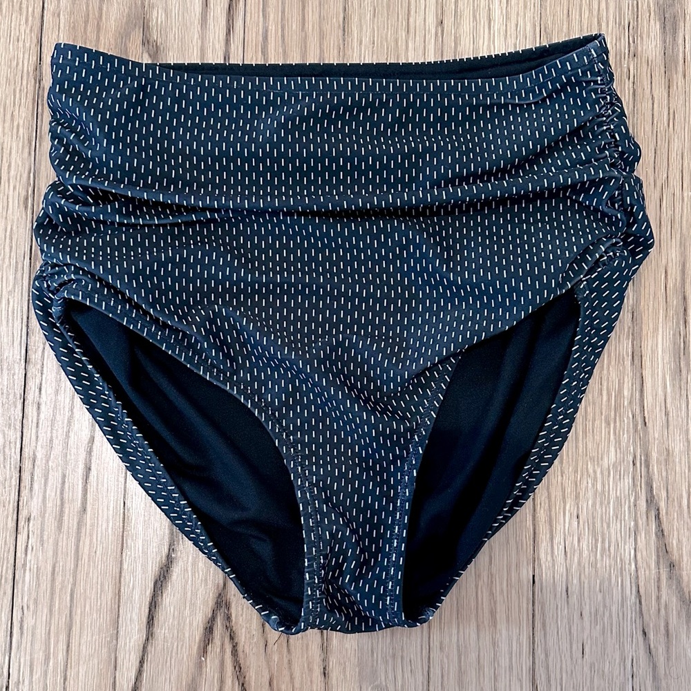 Albion Midnight Dash Ruched High Waisted Swim Bottoms